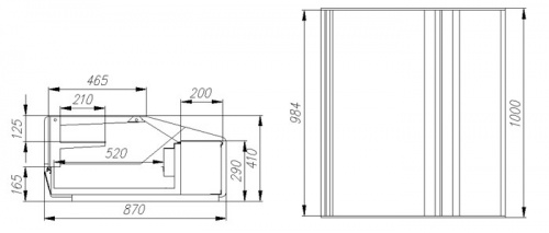 Настольная холодильная витрина Полюс ВХСр-1,0 Cube Арго XL Техно фото 2