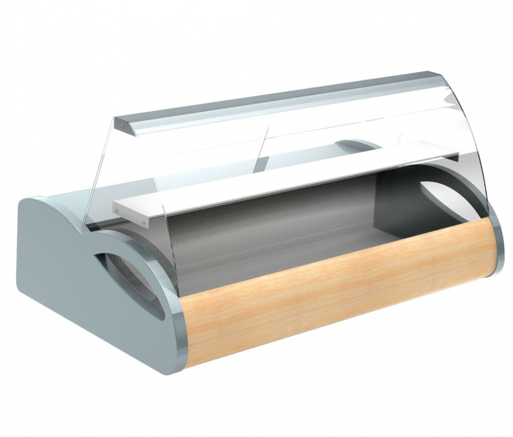 Настольная охлаждаемая витрина Полюс A87 SV 1,0-1 (grеy&wood)