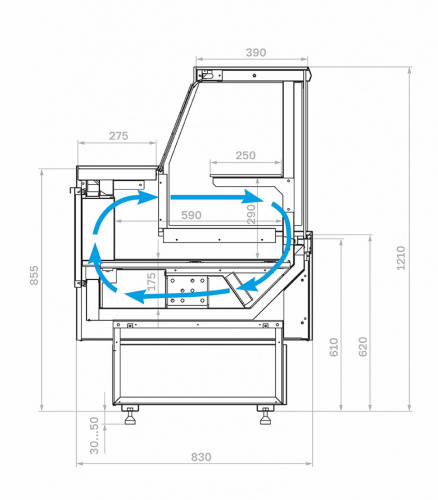 Холодильная витрина Carboma GC85 VM 1,5-1 выдвижные поддоны с боковинами фото 4