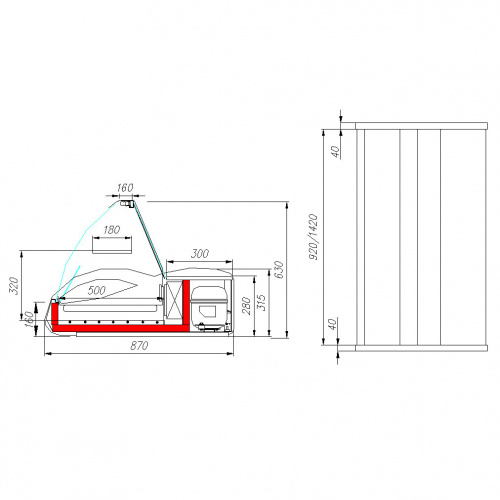 Настольная охлаждаемая витрина Полюс A87 SV 1,5-1 (black&steel) фото 2