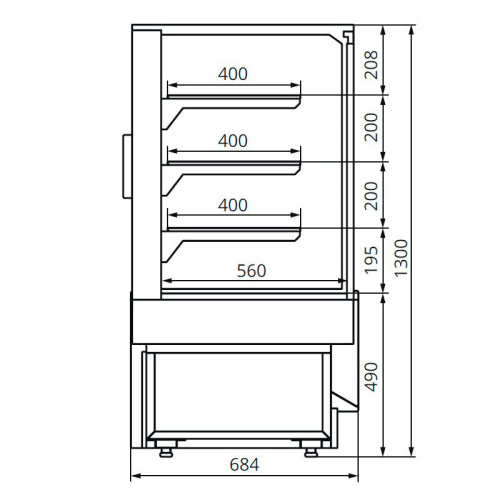Кондитерская витрина CHILZ Vete II Kub 60 серый матовый фото 9
