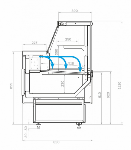 Холодильная витрина Carboma GC85 SV 0,94-1 с боковинами фото 5