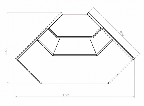 Холодильная витрина Carboma GC95 VM-5 -1 внешний угол с боковинами (версия 2.0) 9006-9005 фото 3