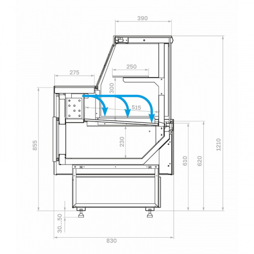 Холодильная витрина Carboma GC85 SV 1,5-1 с боковинами фото 3
