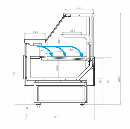 Холодильная витрина Carboma GC95 SM 1,8-1 с боковинами (версия 2.0) 9006-9005 фото 4 Холодильная витрина Carboma GC95 SM 1,8-1 с боковинами (версия 2.0) 9006-9005 фото 4