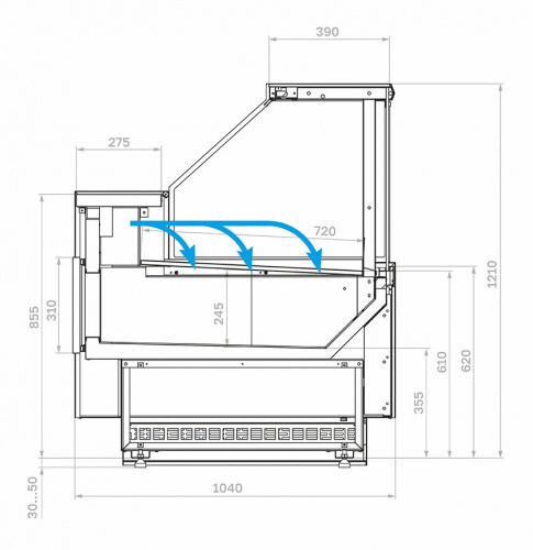 Холодильная витрина Carboma GC110 SV 2,5-1 (версия 2.0) (без боковин) фото 7