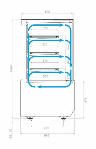 Кондитерская витрина Carboma KC70 VV 0,6-1 STANDARD (версия 2.0) (9005) фото 3