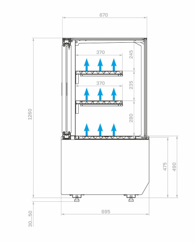 Кондитерская витрина Carboma KC70 SV 0,9-1 STANDARD (версия 2.0) (9005-0430) фото 4