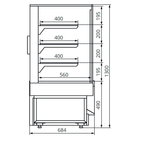 Кондитерская витрина CHILZ Vete II Kub Lux 60 чёрный муар фото 9