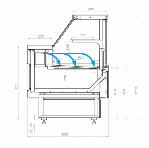 Холодильная витрина Carboma GC95 SM 2,0-1 с боковинами (версия 2.0) 9006-9005 фото 5