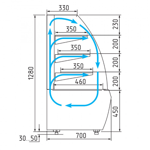 Кондитерская витрина Сarboma K70 VV 0,9-1 STANDARD (версия 2.0) (9005) фото 4